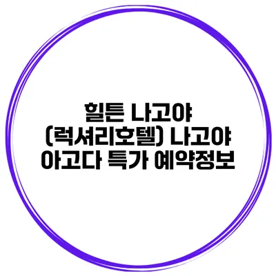 힐튼 나고야 (럭셔리호텔) 나고야 아고다 특가 예약정보