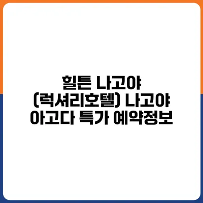 힐튼 나고야 (럭셔리호텔) 나고야 아고다 특가 예약정보