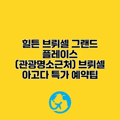 힐튼 브뤼셀 그랜드 플레이스 (관광명소근처) 브뤼셀 아고다 특가 예약팁