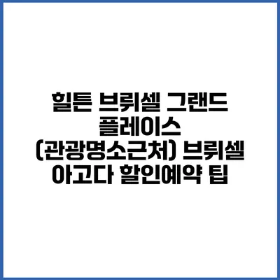 힐튼 브뤼셀 그랜드 플레이스 (관광명소근처) 브뤼셀 아고다 할인예약 팁