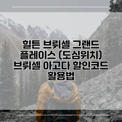 힐튼 브뤼셀 그랜드 플레이스 (도심위치) 브뤼셀 아고다 할인코드 활용법